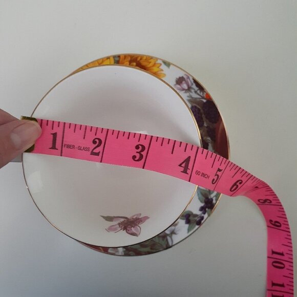 Gracie Bone China Vintage Sunflower & Blossoms Gold Rim Tea Cup & Saucer Set - Picture 10 of 10